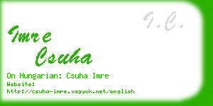 imre csuha business card